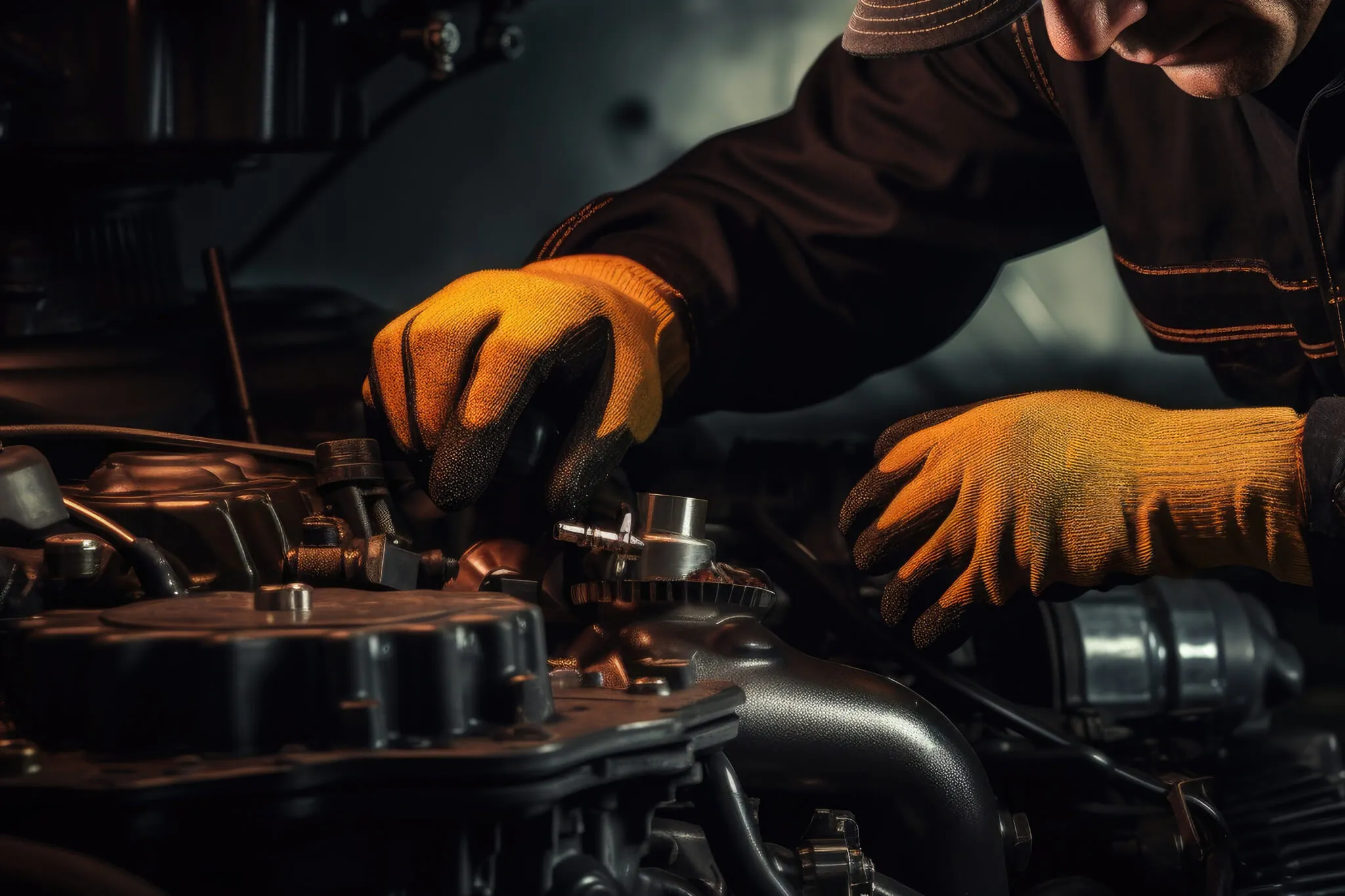 Viertaktmotor, Mann arbeitet an Auto