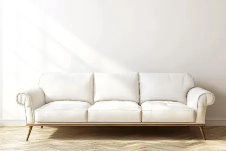Vergilbte Möbel reinigen, Vergilbtes Sofa